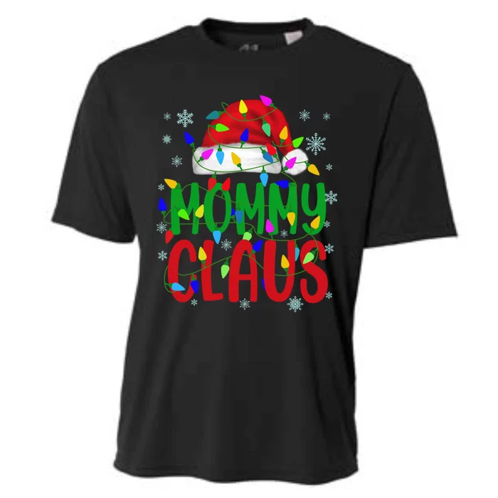 Mommy Claus Santa Hat Reindeer Ornats Cute Gift Cooling Performance Crew T-Shirt