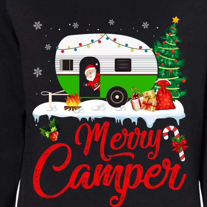 Merry Camper Santa Camping Funny Rv Camper Christmas Cool Gift Womens California Wash Sweatshirt