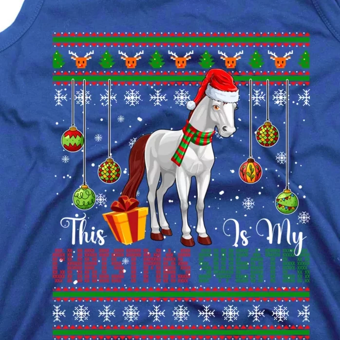 My Christmas Sweater Costume Santa Horse Farm Xmas Symbols Gift Tank Top