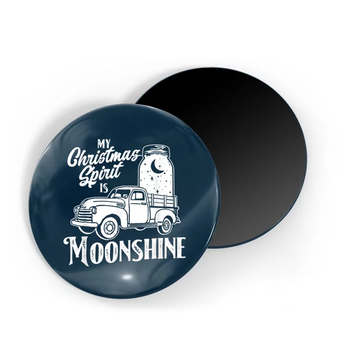 My Christmas Spirit Is Moonshine Vintage Truck & Liquor Jar Magnet