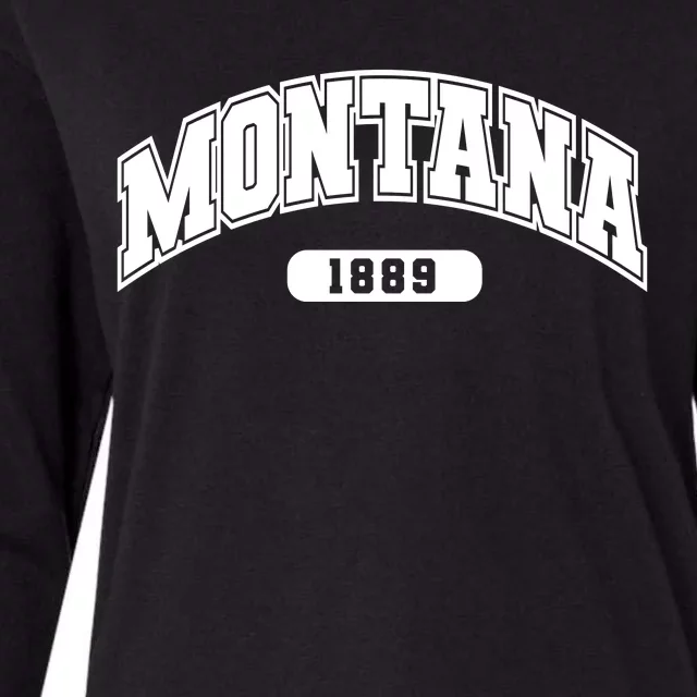 Montana Collegiate Style 1889 Womens Cotton Relaxed Long Sleeve T-Shirt