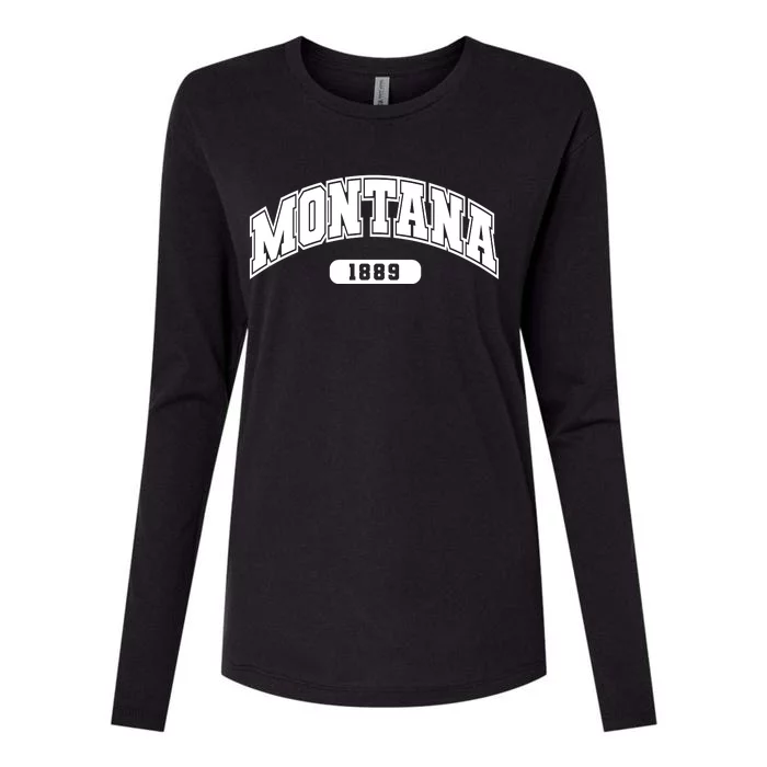 Montana Collegiate Style 1889 Womens Cotton Relaxed Long Sleeve T-Shirt