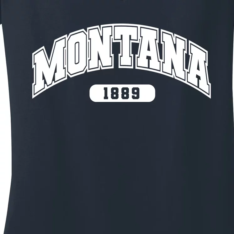 Montana Collegiate Style 1889 Women's V-Neck T-Shirt