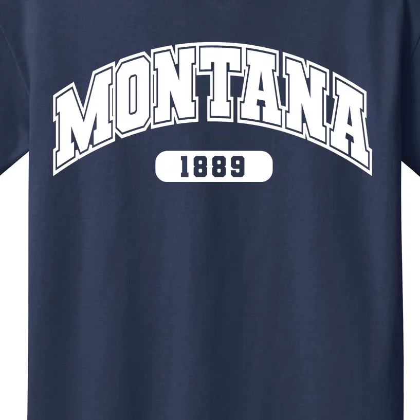 Montana Collegiate Style 1889 Kids T-Shirt