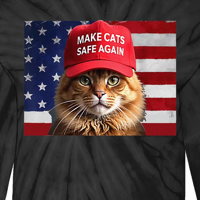 Make Cats Safe Again Gift Tie-Dye Long Sleeve Shirt