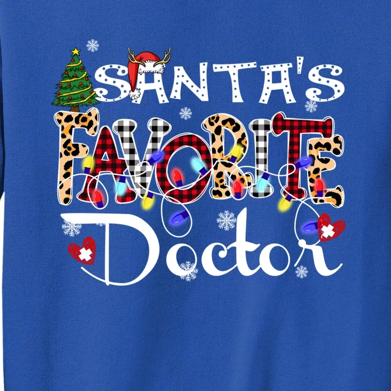 Merry Christmas SantaS Favorite Doctor Costume Xmas Light Gift Tall Sweatshirt