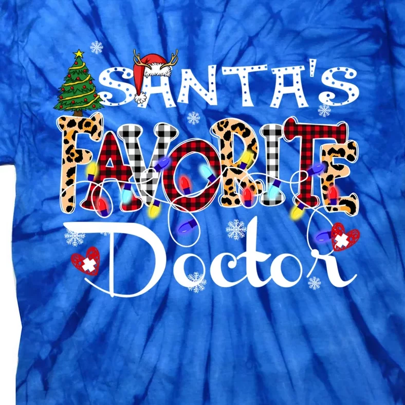 Merry Christmas SantaS Favorite Doctor Costume Xmas Light Gift Tie-Dye T-Shirt