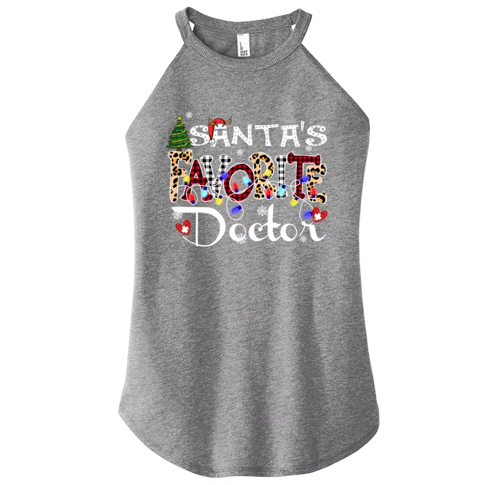 Merry Christmas SantaS Favorite Doctor Costume Xmas Light Gift Women’s Perfect Tri Rocker Tank