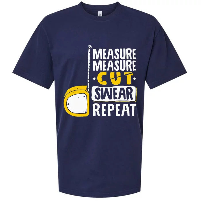 Measure Cut Swear Repeat Woodworking Woodworker Sueded Cloud Jersey T-Shirt