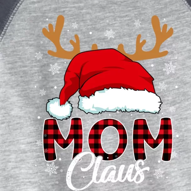 Mom Claus Santa Hat Reindeer Red Plaid Matching Family Xmas Gift Toddler Fine Jersey T-Shirt