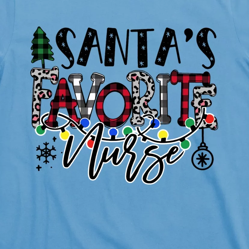 Merry Christmas SantaS Favorite Nurse Xmas Gift T-Shirt