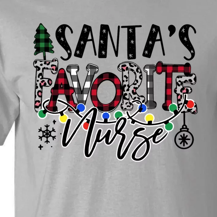 Merry Christmas SantaS Favorite Nurse Xmas Gift Tall T-Shirt