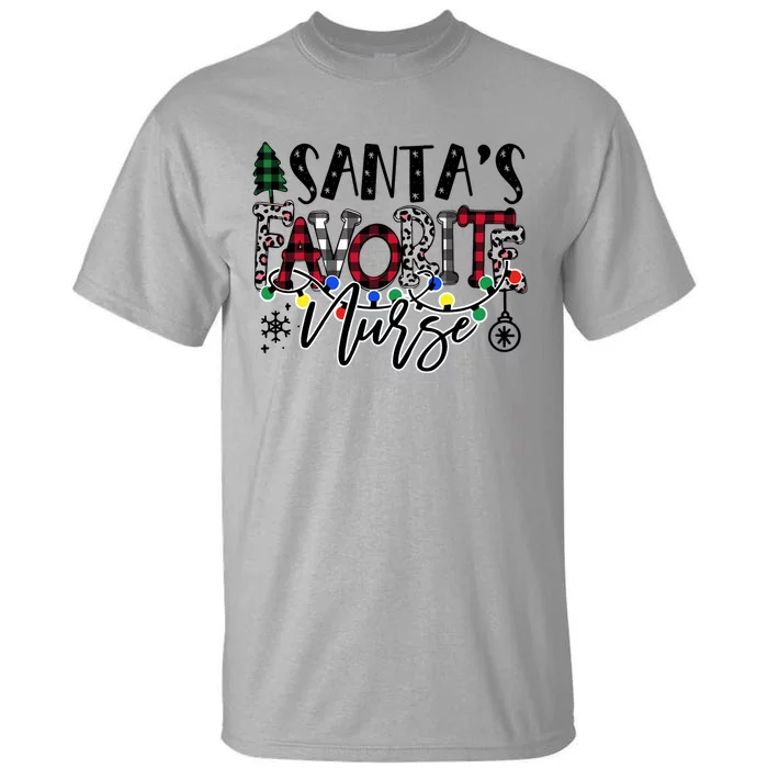 Merry Christmas SantaS Favorite Nurse Xmas Gift Tall T-Shirt