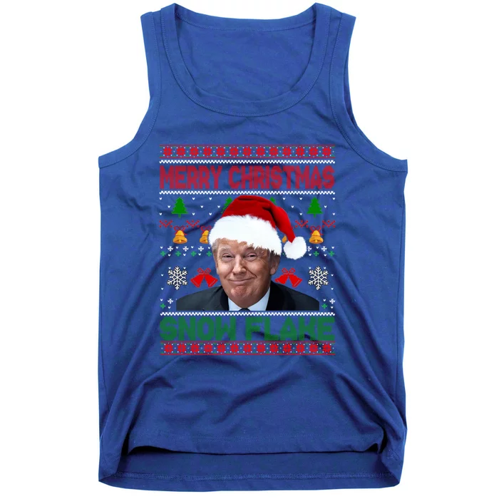 Merry Christmas Snowflake Santa Trump Xmas Ugly Sweater Cute Gift Tank Top