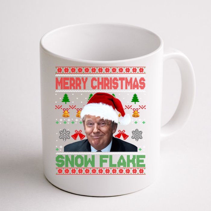 Merry Christmas Snowflake Santa Trump Xmas Ugly Sweater Cute Gift Front & Back Coffee Mug