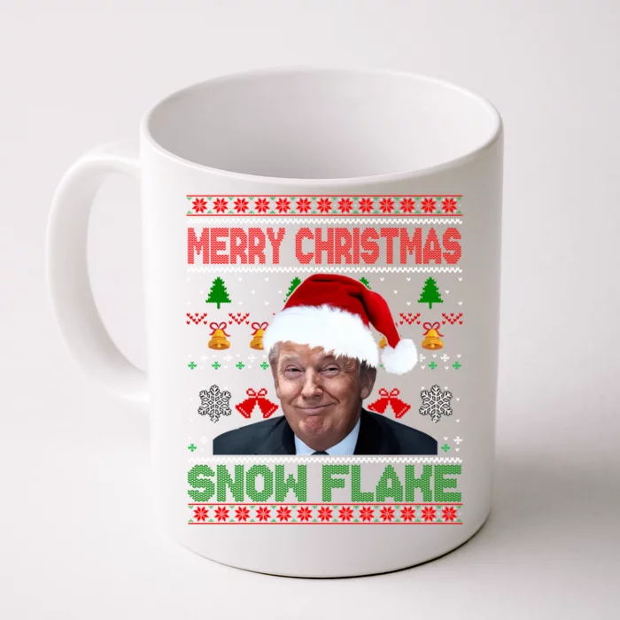 Merry Christmas Snowflake Santa Trump Xmas Ugly Sweater Cute Gift Front & Back Coffee Mug