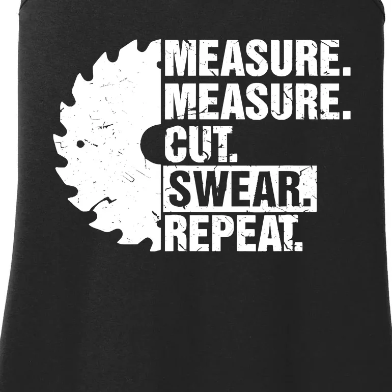 Measure Cut Swear Repeat Idea Handy Man Dad Diy Ladies Essential Tank