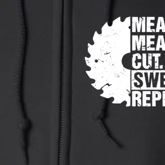 Measure Cut Swear Repeat Idea Handy Man Dad Diy Full Zip Hoodie