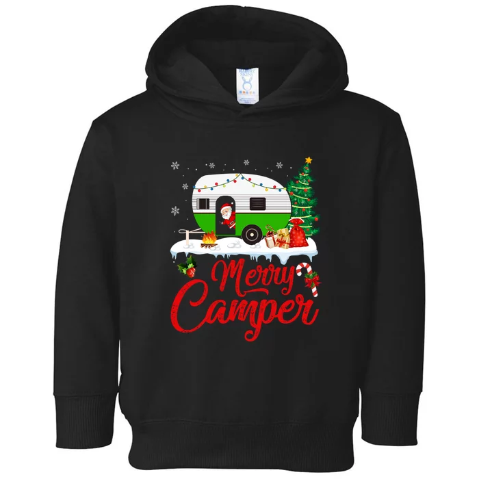 Merry Camper Santa Camping Funny RV Camper Christmas Gift Toddler Hoodie