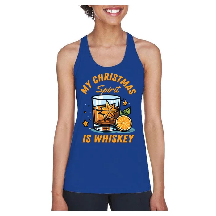 My Christmas Spirit Is Whiskey Christmas Gift Women's Racerback Tank