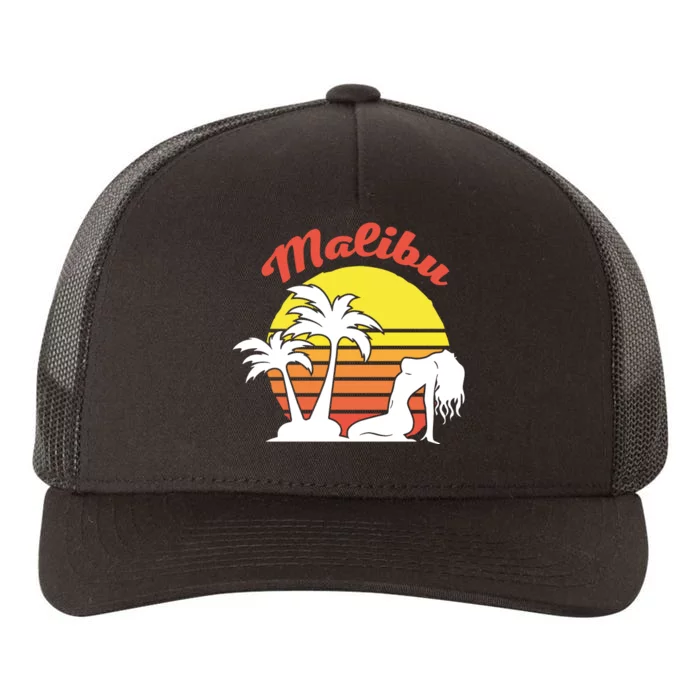 Malibu California Summer Vacation Beach Theme Yupoong Adult 5-Panel Trucker Hat