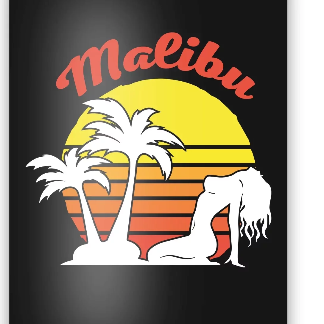 Malibu California Summer Vacation Beach Theme Poster