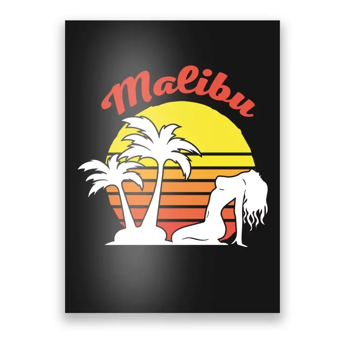 Malibu California Summer Vacation Beach Theme Poster