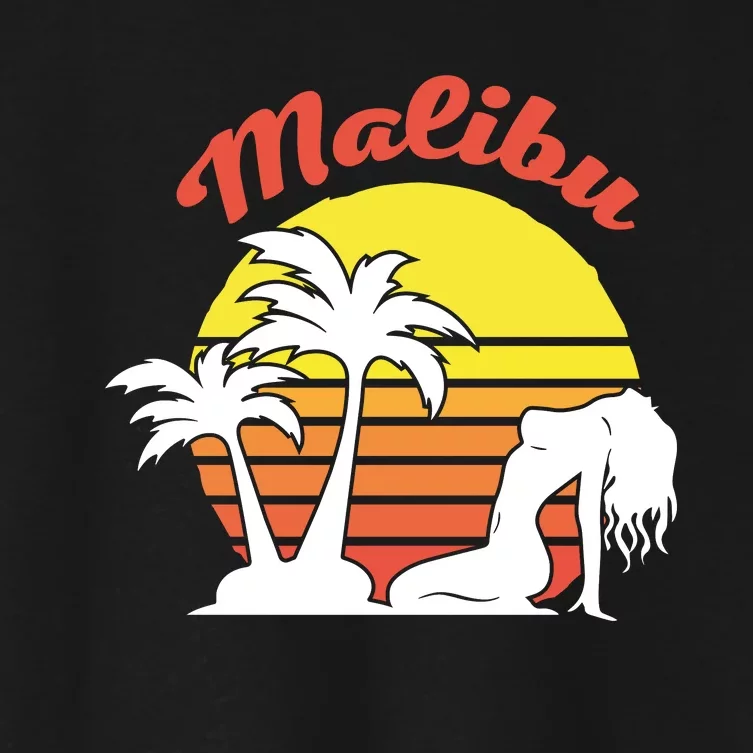 Malibu California Summer Vacation Beach Theme Women's Crop Top Tee