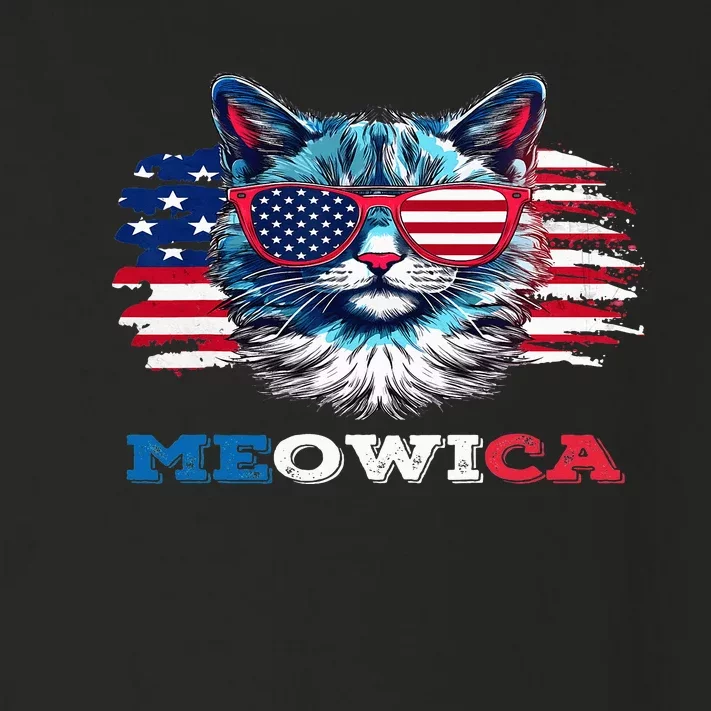 Meowica Cat Sunglasses American Flag USA Cat 4Th Of July Toddler Long Sleeve Shirt