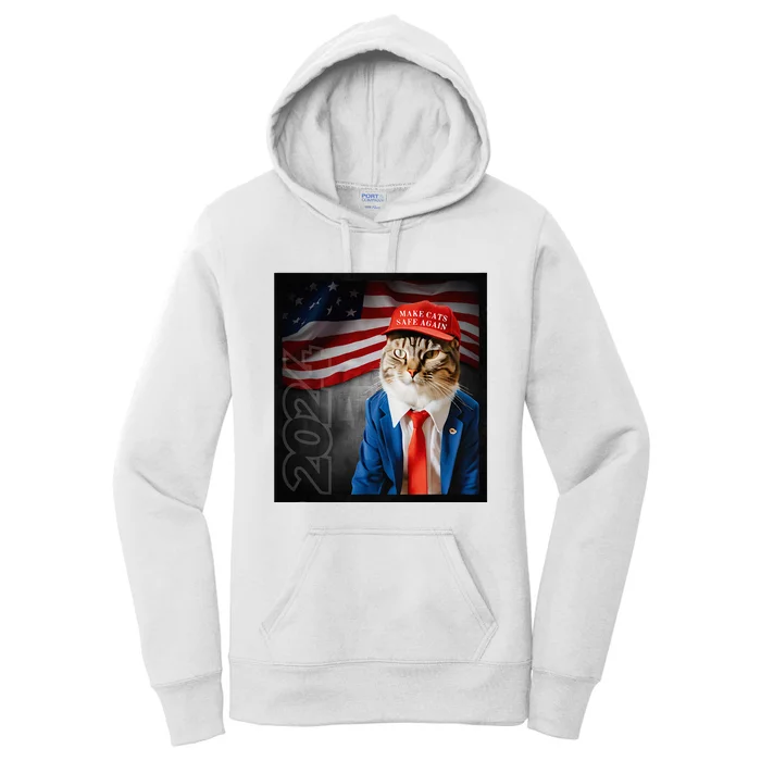 Make Cats Safe Again Usa 2024 Women's Pullover Hoodie