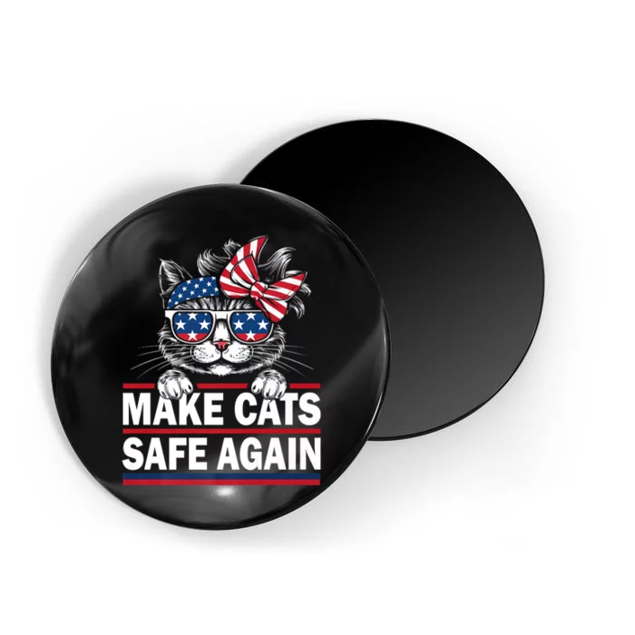 Make Cats Safe Again Funny Cat Lover Usa Flag Magnet