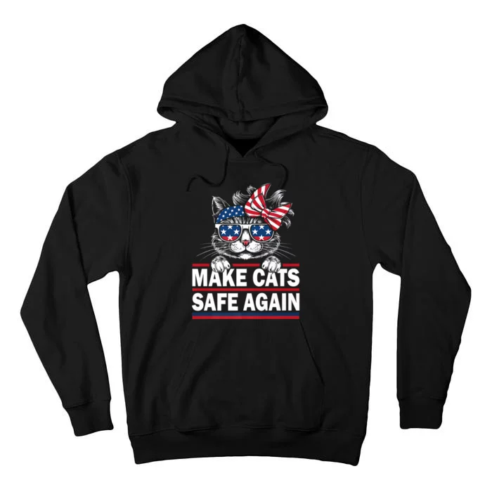 Make Cats Safe Again Funny Cat Lover Usa Flag Tall Hoodie