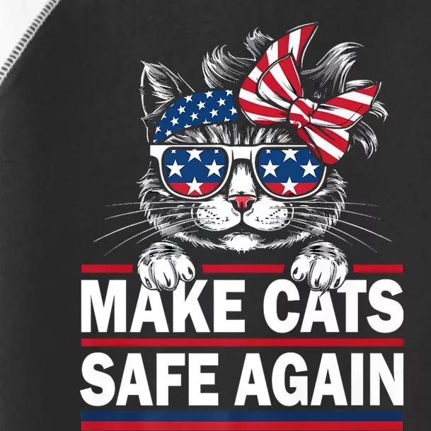 Make Cats Safe Again Funny Cat Lover Usa Flag Toddler Fine Jersey T-Shirt