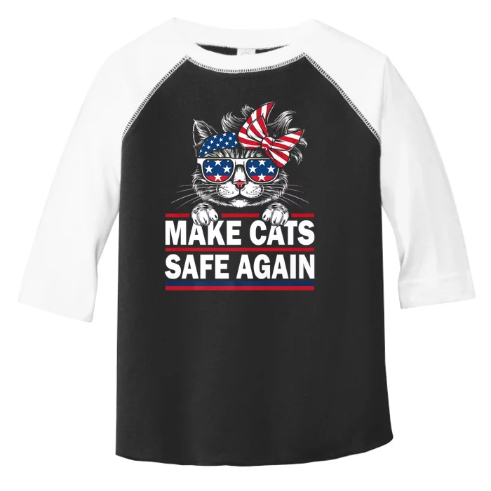 Make Cats Safe Again Funny Cat Lover Usa Flag Toddler Fine Jersey T-Shirt