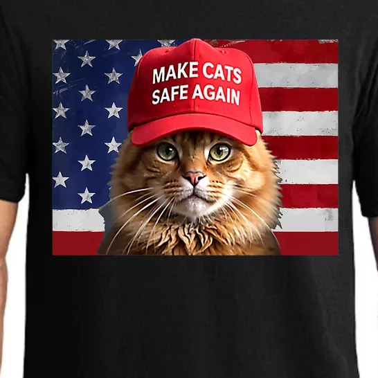 Make Cats Safe Again America Flag Pajama Set