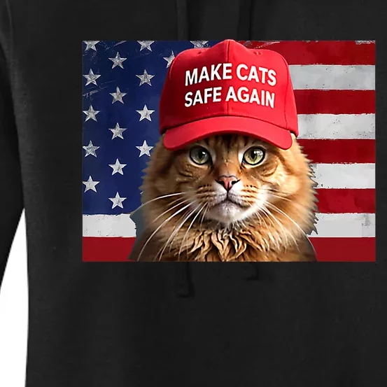 Make Cats Safe Again America Flag Women's Pullover Hoodie