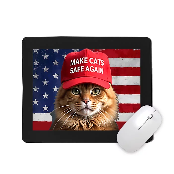 Make Cats Safe Again America Flag Mousepad