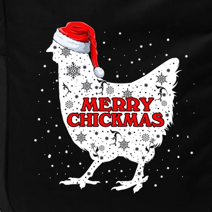 Merry Chickmas Santa Claus Chicken Snow Farmer Xmas Holiday Funny Gift Impact Tech Backpack