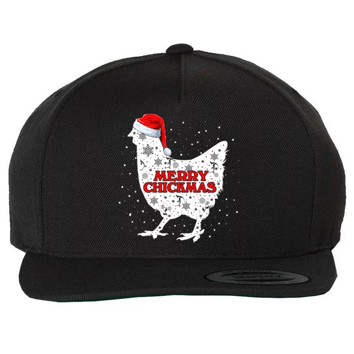 Merry Chickmas Santa Claus Chicken Snow Farmer Xmas Holiday Funny Gift Wool Snapback Cap