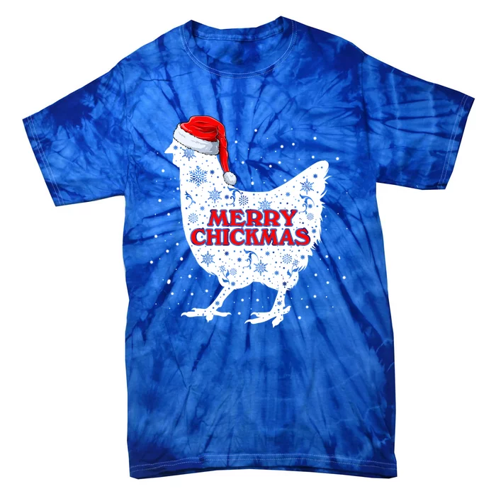 Merry Chickmas Santa Claus Chicken Snow Farmer Xmas Holiday Funny Gift Tie-Dye T-Shirt