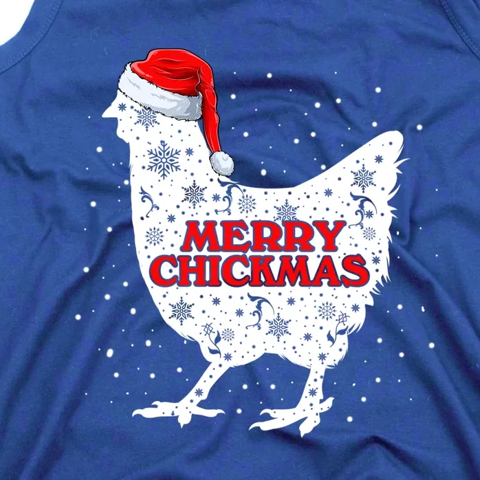 Merry Chickmas Santa Claus Chicken Snow Farmer Xmas Holiday Funny Gift Tank Top