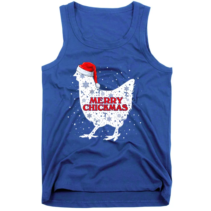 Merry Chickmas Santa Claus Chicken Snow Farmer Xmas Holiday Funny Gift Tank Top