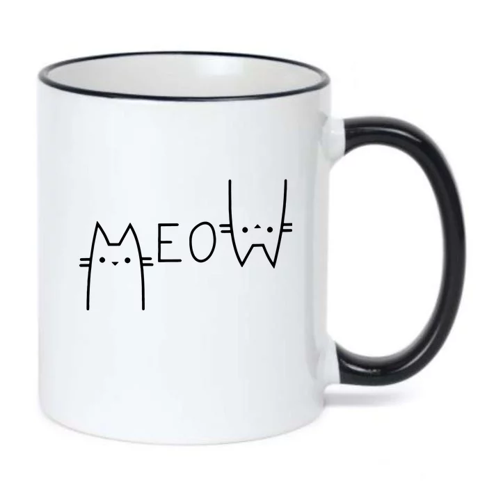 Meow Cat Shirt Meow Kitty Funny Cats Mom And Cat Dad Tank Top Black Color Changing Mug