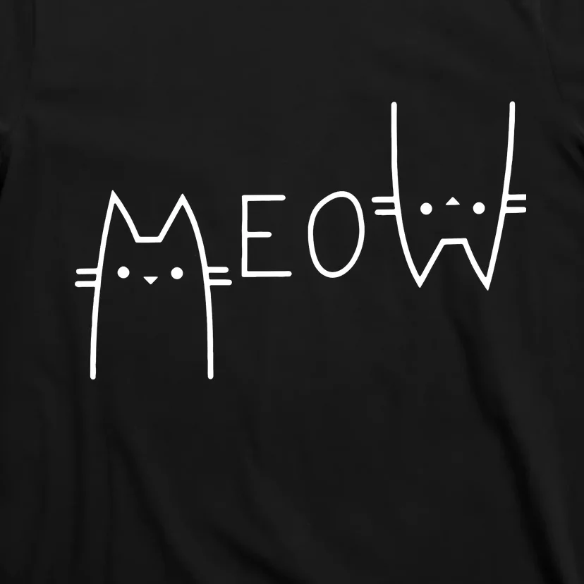 Meow Cat Shirt Meow Kitty Funny Cats Mom And Cat Dad Tank Top T-Shirt