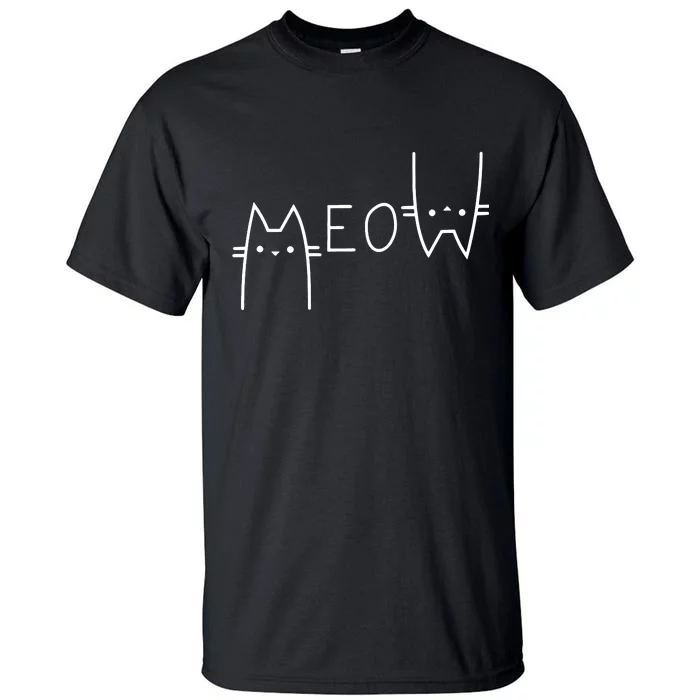 Meow Cat Shirt Meow Kitty Funny Cats Mom And Cat Dad Tank Top Tall T-Shirt