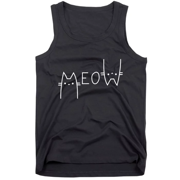 Meow Cat Shirt Meow Kitty Funny Cats Mom And Cat Dad Tank Top Tank Top