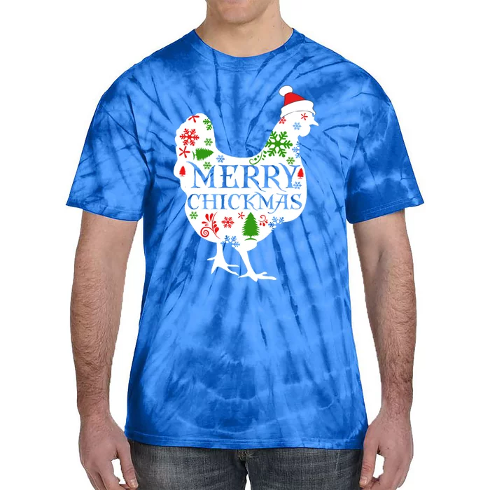 Merry Chickmas Santa Hat Chicken Lovers Christmas Gift Meaningful Gift Tie-Dye T-Shirt