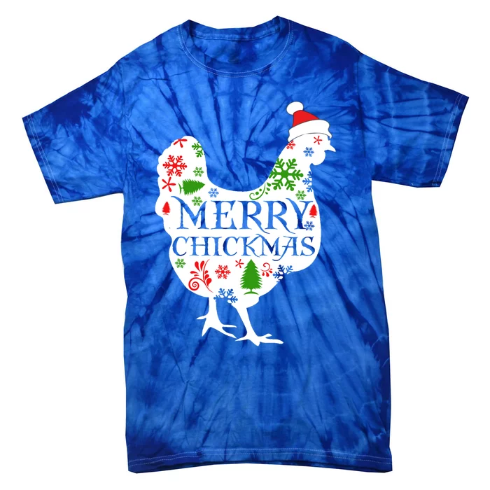 Merry Chickmas Santa Hat Chicken Lovers Christmas Gift Meaningful Gift Tie-Dye T-Shirt