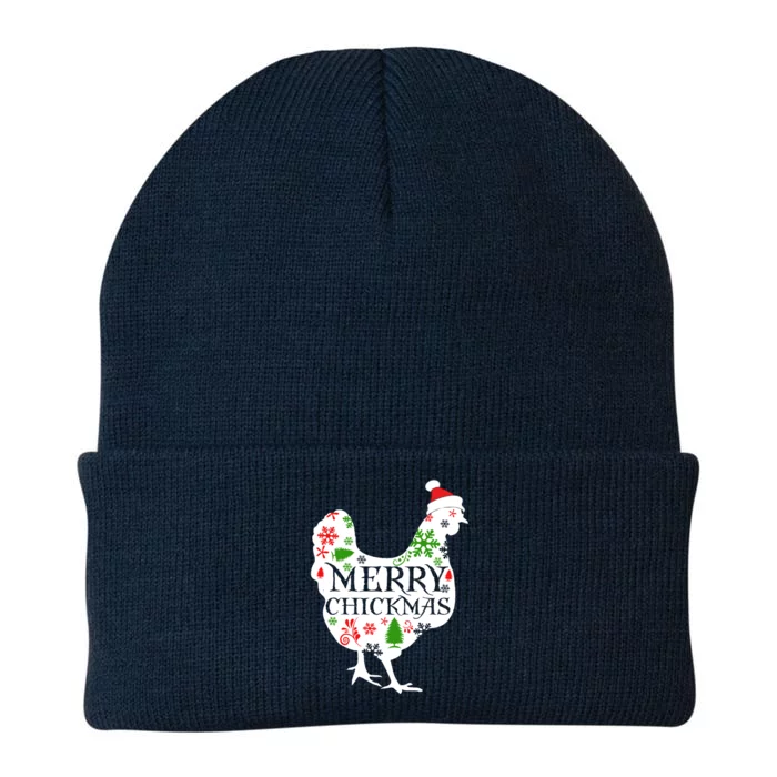 Merry Chickmas Santa Hat Chicken Lovers Christmas Gift Meaningful Gift Knit Cap Winter Beanie