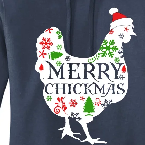 Merry Chickmas Santa Hat Chicken Lovers Christmas Gift Meaningful Gift Women's Pullover Hoodie